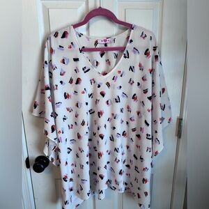 Colorful Abstract Print Blouse